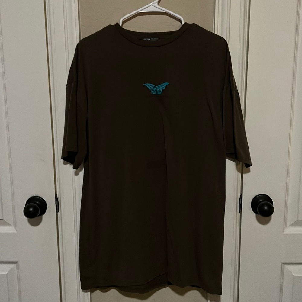 Oversized Butterfly Brown Tee